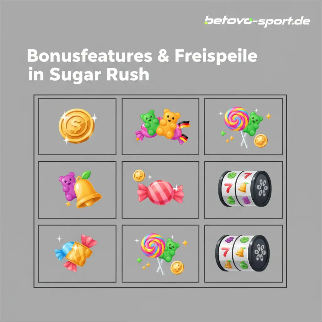 Bonusfeatures & Freispiele in Sugar Rush